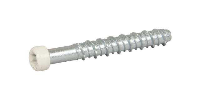 SKIRTING BOARD CONCRETE SCREW ECS-CY, WHITE PAINTED HEAD