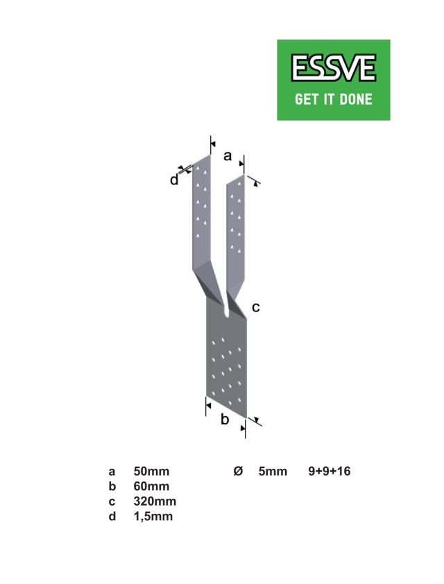 FORKED ANCHOR PLATE, HOT DIP GALVANIZED