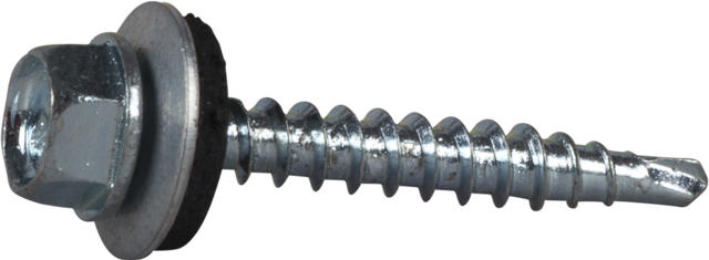 ROOFING SCREW WITH DRILL POINT, BRIGHT ZINC PLATED