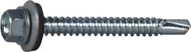 SELF-DRILLING SCREW WITH BONDED WASHER, BRIGHT ZINC PLATED