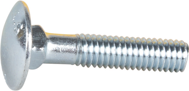 CARRIAGE BOLT, BRIGHT ZINC PLATED