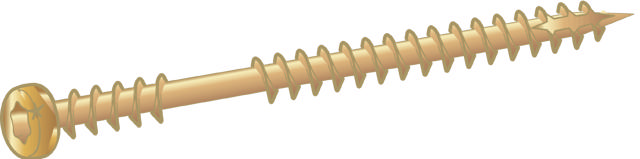 MOULDING/BASE/FLOOR SCREW SMALL HEAD FOR WOODEN AND STEEL JOISTS. YELLOW CHROMATE