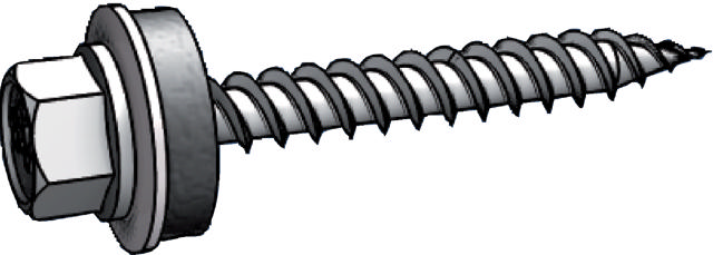 ROOFING SCREW WITH SHARP POINT, BRIGHT ZINC PLATED