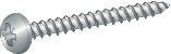 Skrūves skārdam ar izliektu galvu, cinkotas, ISO 7049, DIN 7981